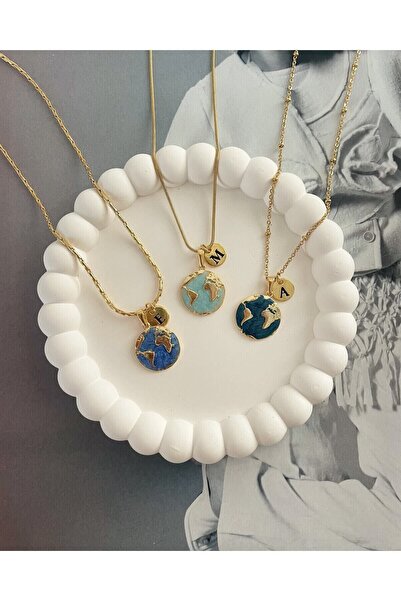 Hazeran accessories Harfli Dünya Kolye