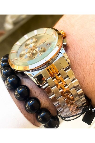 Reward Men's Steel Wrist Watch and Bracelet Combination