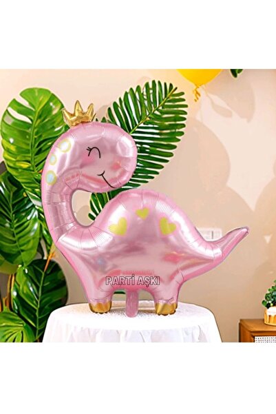 PARTİ AŞKI Pembe Dinazor Büyük Boy Folyo Balon 96*67 Cm Hayvan Figürlü Doğum ...