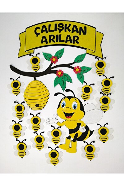 keçeli dünyam Sınıf Mevcudu Panosu Çalışkan Arılar Sınıfı (KEÇE KUMAŞTAN EĞİTİM MATERYALİ)