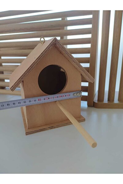 değerli hobi Ahşap Kancalı Kuş Yuvası Kuş Evi 4 Adet 13*13*18 Cm Yağmura Kara Dayanıklı