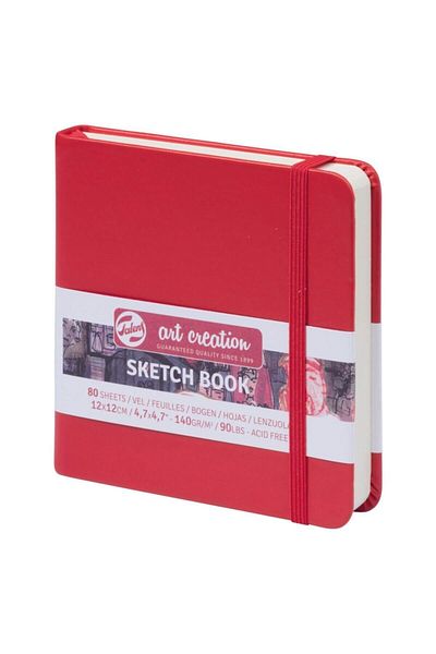 Talens Sketchbook Hard Cover Sketch Drawing Notebook 12x12 Cm140 Gr 80 Yp Red