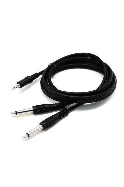 BK Teknoloji 3.5mm Stereo Erkek To 2 X 6.3mm Mono Erkek Y Kablo - 3 Metre