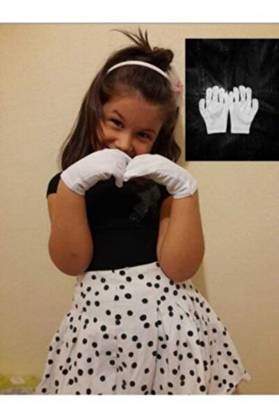 Toprak eldiven 9-12 Yaş Beyaz Çocuk Pandomim ve Gösteri Eldiveni, Kumaş Malzeme