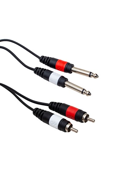 BK Teknoloji 2x 6.35 Mm 1/4 Erkek Jack To 2x Rca Erkek Ses Kablosu 3 Metre
