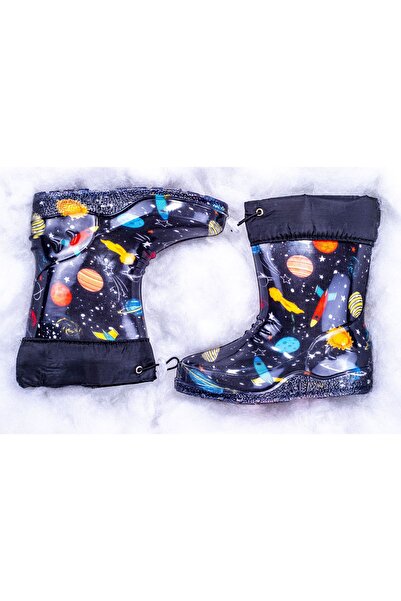 ZENEGE Çocuk Çizme Kürklü Yağmur Ve Kar Botu