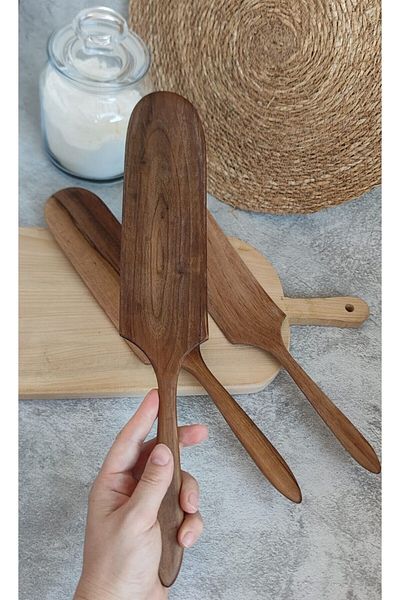 İlya Woodart Bread Turning Phyllo - Pizza, Pancake, Flatbread Shovel, Biscuit Board