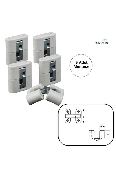 THE WINDS Akıllı Masa Menteşesi Oval Kırma Katlanır Masa Menteşesi 5 ADET BEY...