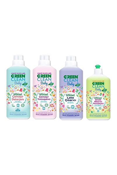 Green Clean Baby Organik Bitkisel Çamaşır Detarjanı + Yumuşatıcı + Leke Çıkar...