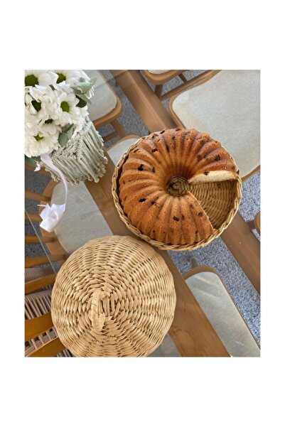 afralya home Wicker/Bamboo Cake Pan/Bohemian Rustic Kitchen Decoration/Wicker Presentation Holder