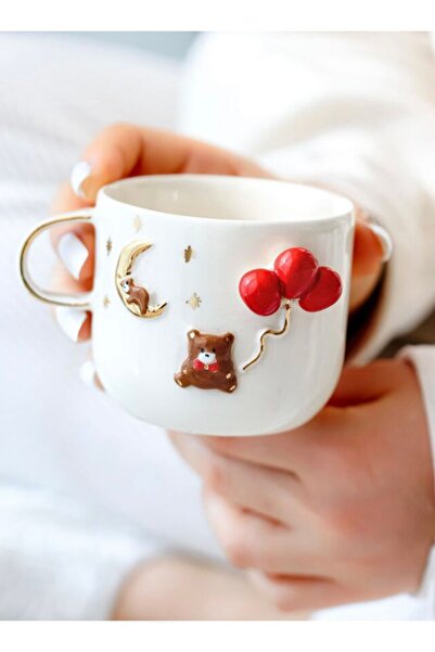 beigge handmade concept Teddy Bear Fincan