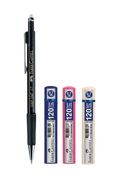 Faber Castell L 1347 قلم متعدد الاستخدامات 0.7 أسود 120 قطعة 0.7 سن 3 قطع