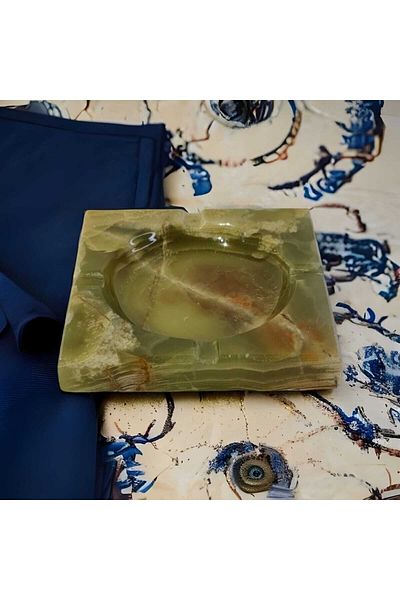 Conceptstore Natural Stone Green Onyx Ashtray Gift Decorative Object (Export Quality)
