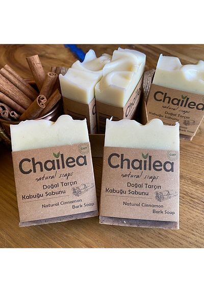 Chailea صابون قشر القرفة الطبيعي مصنوع يدويًا 100 جرام 5 عبوات