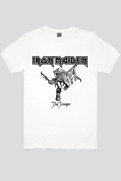ROCKANDROLL Ανδρικό κοντομάνικο μπλουζάκι Iron Maiden Λευκό
