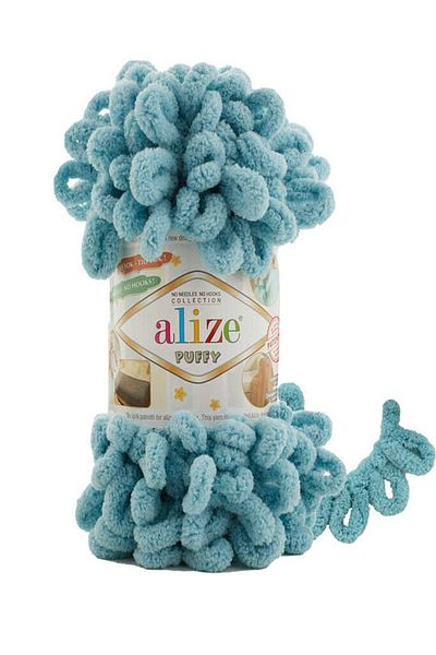 Alize Puffy Χειροποίητο Νήμα Πλεξίματος 414 Αζούρ 5 Συσκευασία