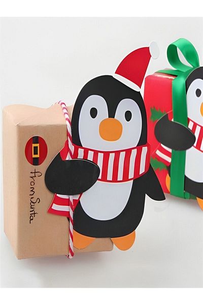 Kutumania Christmas Themed Lollipop Card with 5 Penguins