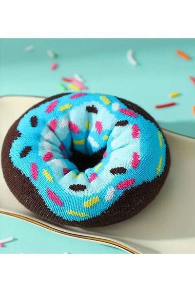 MCK Donut Patterned Unisex Couple Socks - Boxed