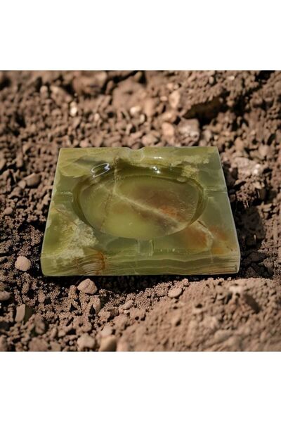 Conceptstore Natural Stone Green Onyx Ashtray Gift Decorative Object (Export Quality)