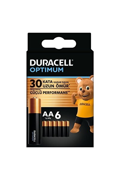 Duracell Optimum AA Alkalin Kalem Pil (6’lı paket) 1,5V, LR6 MX1500