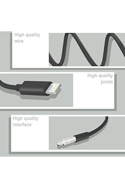 Wevox iPhone 6S/7/8 Plus/XS/11/12/13 Mini/14 Pro Max Uyumlu Aux Kablosu Lightning To 3.5mm Jack Çevirici