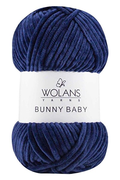 WOLANS Bunny Baby Kadife Ip Şönil Örgü Ipi Lacivert 10017