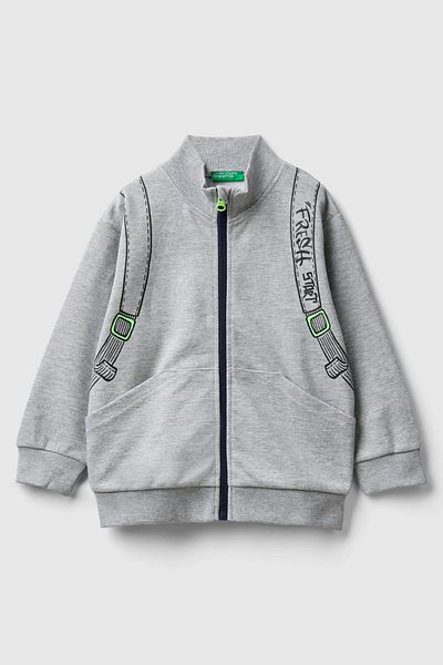 Benetton Gray Melange Boys' Sweatshirt
