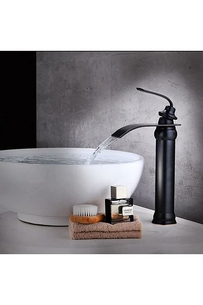 OEM Black Matte Waterfall Model Bathroom Sink Faucet - Imported