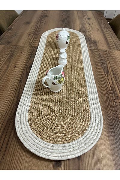 Namteks American Service Jute and Wicker Charger Set - Plate Base, Runner, Bread Basket