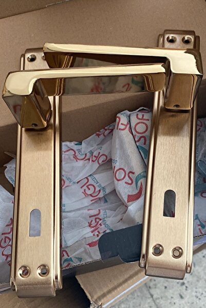 Sofuoğlu Anka Aynalı (ODA) Kapı Kolu Albifirin Gold Renk (ÖN VE ARKA YÜZÜ OLM...