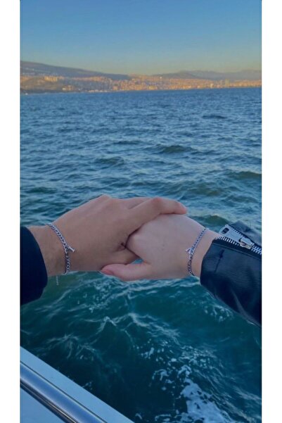 ARTSAN Kararmaz Çelik 2li Harfli Bileklik Sevgili/Çift/Arkadaş Bilekliği Unisex Harf Detay Bileklik