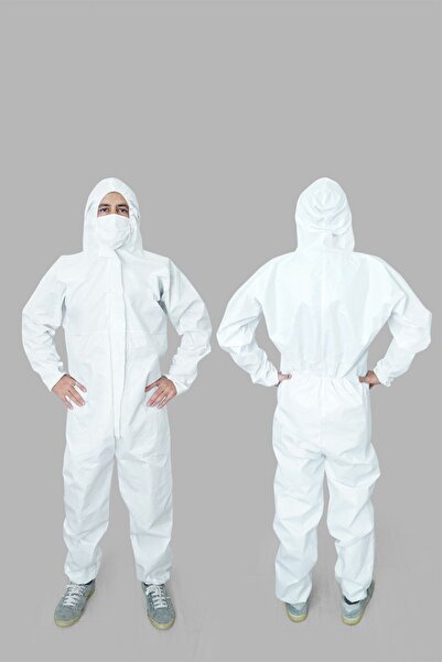 Med Online Tek Kullanımlık (50 ADET) Lamineli Koruyucu Tulum 57 gr (L BEDEN) ...