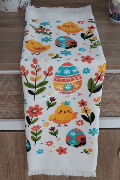 Meslina Хавлиена кърпа с щампа Chick 40x60 см Кухненска кърпа | Кърпа за сушене | Кърпа за ръце и лице