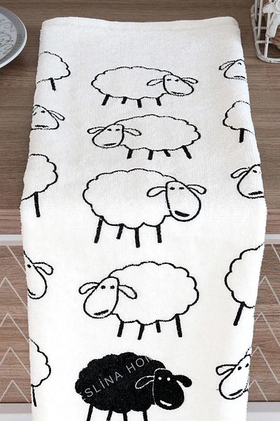 Meslina 30x50 Cm Prosop de bucatarie cu imprimeu de oaie - Laveta de uscare si prosoape de maini