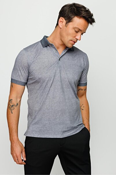 Desen Triko Ανδρικό μπλουζάκι Polo λαιμόκοψη με στάμπα σε μαύρο χρώμα