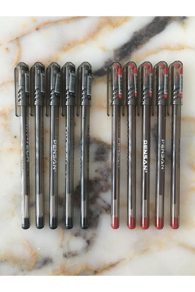 Pensan MyTech 0.7mm Ballpoint Pen 5 Blue - 5 Black - 5 Red (15 Pieces)