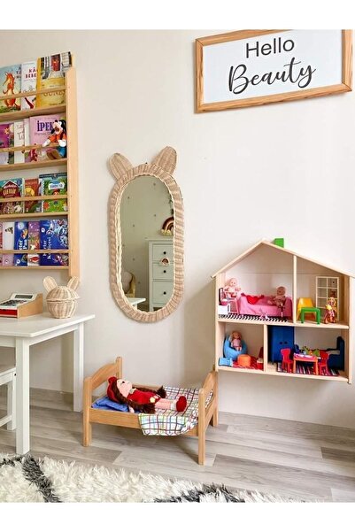 DEKORATTAN Rattan Bambu Çocuk Odası Boy Aynasi (30×60)