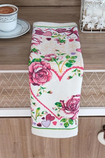 Meslina 30x50 Cm Prosop De Bucătărie Imprimat Trandafir Roz - Pânză De Uscare și Prosop De Mână
