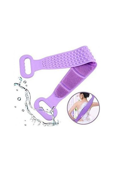 KAVİR Purple Double Sided Bath Shower Back Scrub Silicone Shower Body Scrub Shower Washcloth Brush