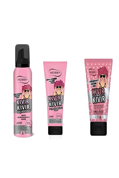 Hobby Kıvır Kıvır Set, Kıvırcık Saçlar Köpük, Şekillendirici Krem, Bukle Jöle