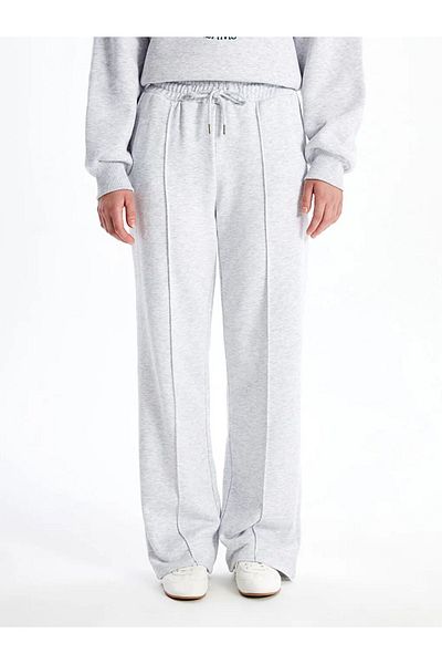 LC Waikiki Γυναικεία φούτερ LCW Vision Grey Melange με ελαστική μέση