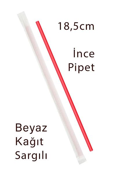 Balkan Disposable 18.5cm Thin Straws - Paper Wrapped, 500 Pieces