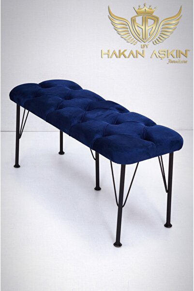 BY HAKAN AŞKIN Metal Ayaklı Babyface Puf & Bench Blue
