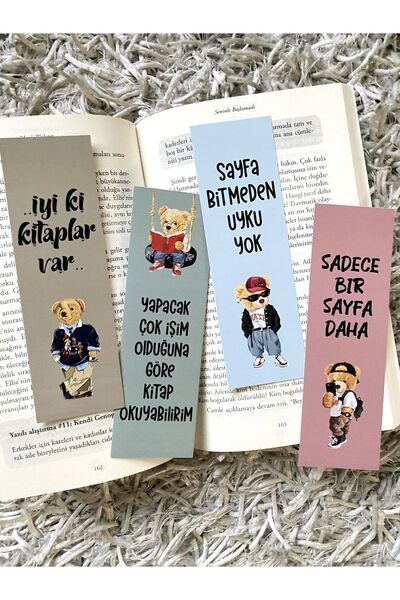 Pankart Evi Set de 4 suporturi pentru cărți ursuleț