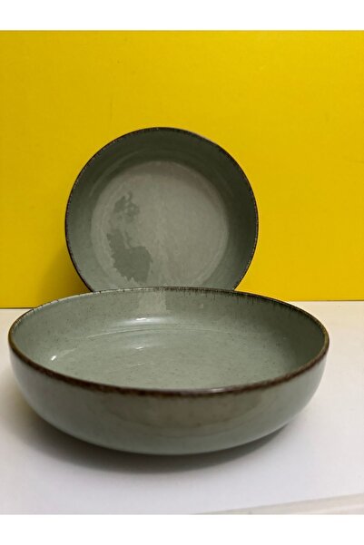 Kütahya Porselen Moderna 2 Li 20 Cm Salata Tabağı Yeşil