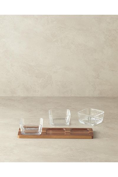English Home Orient Acacia 4 Piece Presentation Set Dark Brown