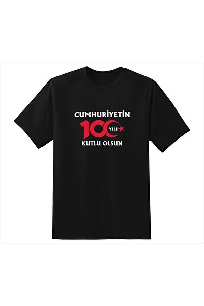 Hediyenza Tricou negru unisex cu imprimeu Atatürk pentru aniversarea a 100 de...