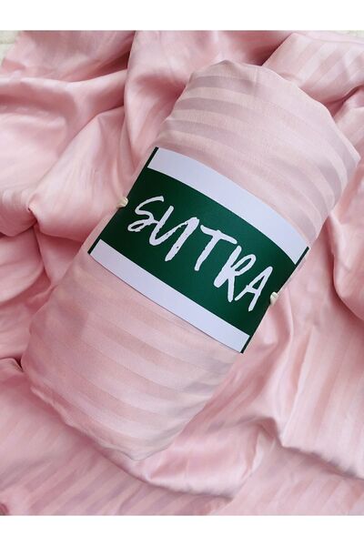 sutra 100% Cotton Satin Double Fitted Sheet Set Large Size