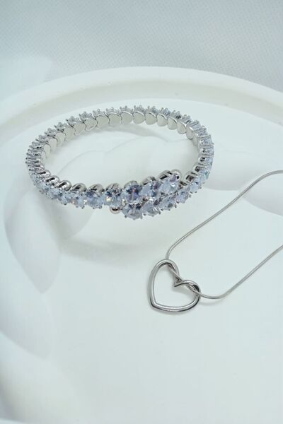 Elasya Jewels Kalp Kolye Kelepçe Set