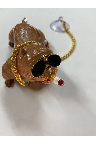 Carub Pitbull Mascot Decoration Dog Brown on the Glove Box